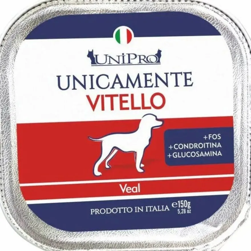 Unipro Unicamente Vitello Cibo Umido Cani Adulti Vaschetta 150g