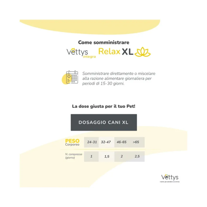 Vettys Integra Relax Per Cani Taglia XL 30 Compresse