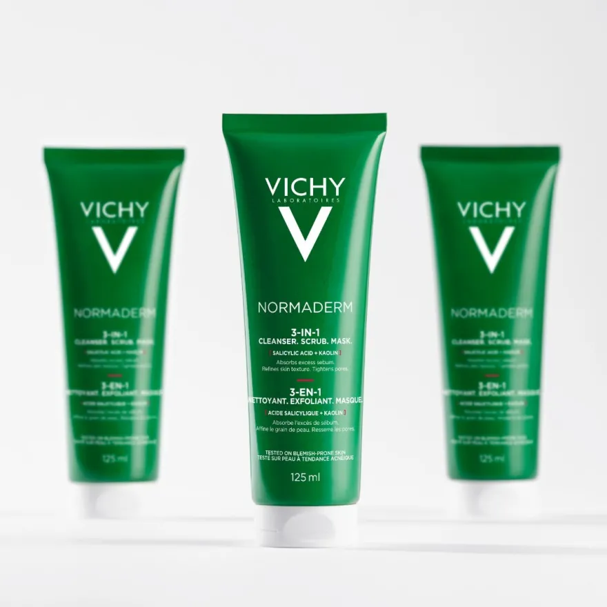 Vichy Normaderm 3 in 1 Esfoliante + Crema Detergente + Maschera 125 ml