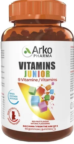 Vitamins Junior Senza Zuccheri Gusto Frutti Rossi 60 Gummies