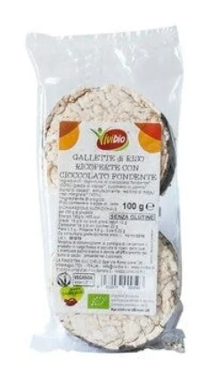 ViviBio Gallette Di Riso Ricoperte Con Cioccolato Fondente Senza Glutine 100g