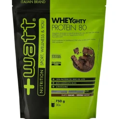 +Watt Wheyghty Protein 80 Doypack Gusto Cacao 750g