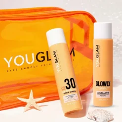 Youglam Kit Solare Sun Protection 30 Viso/Corpo 100ml + Doposole Glowly 100ml + Beauty Case